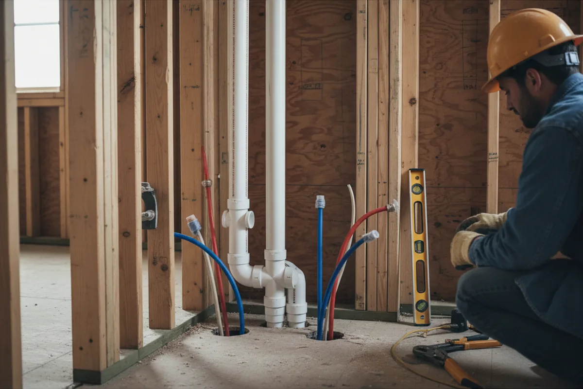 Drain and supply rough-in during Toilet Repair and Installation in Gunpowder