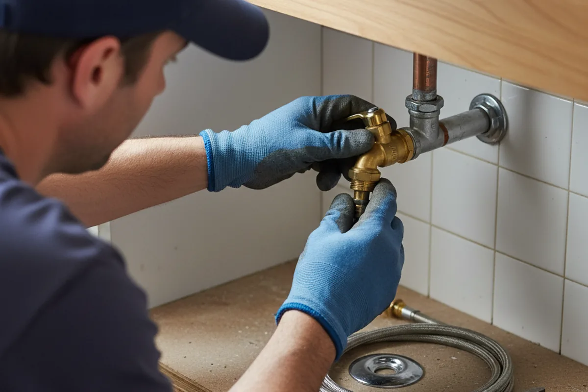 Shutoff valve and fitting work during Emergency Plumbing in Gunpowder